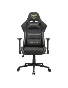 Игровое кресло Cougar Armor One V2 Gold F, ПВХ Кожа, Черный | Золотистый