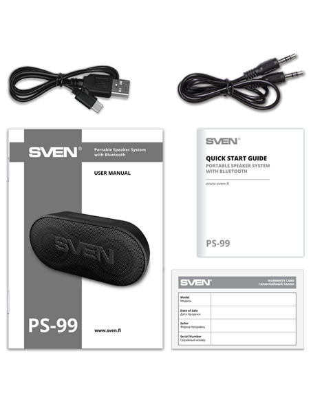 Boxă portabilă SVEN PS- 99, Negru Boxă portabilă SVEN PS- 99, Negru