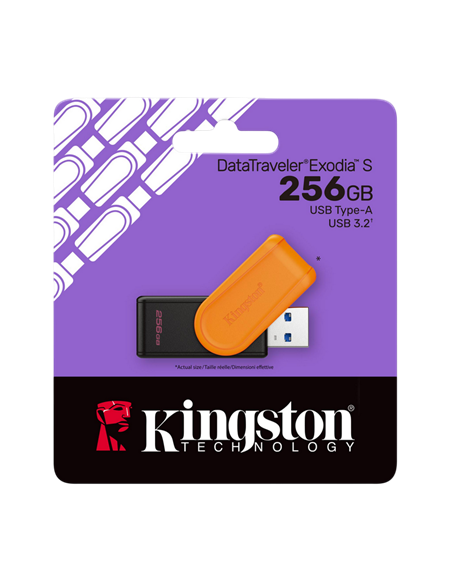 USB Flash накопитель Kingston DataTraveler Exodia S, 256Гб, Черный | Оранжевый