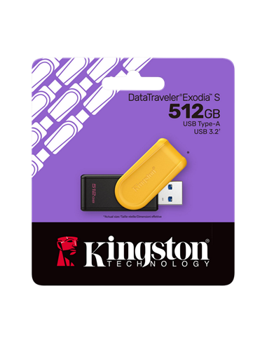 USB Flash накопитель Kingston DataTraveler Exodia S, 512Гб, Черный | Желтый