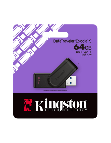 Memorie USB Kingston DataTraveler Exodia S, 64GB, Negru