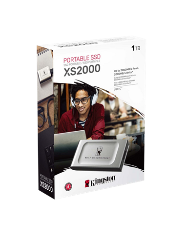 Внешний портативный SSD накопитель Kingston XS2000 BoC, 1 ТБ, Серебристый (SXS2000/1000GA)