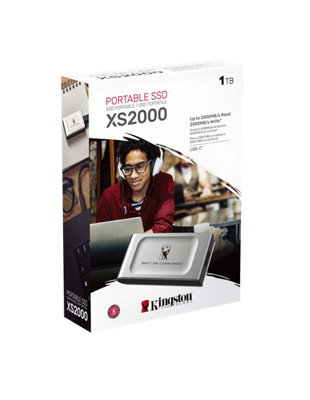 Внешний портативный SSD накопитель Kingston XS2000 BoC, 1 ТБ, Серебристый (SXS2000/1000GA)