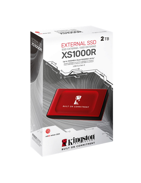 Внешний портативный SSD накопитель Kingston XS1000 BoC, 2 ТБ, Красный (SXS1000R/2000GA)
