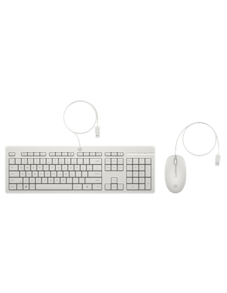 Клавиатура и мышь HP 225 G2, Проводное, Белый