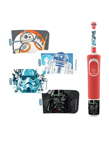 Электрическая зубная щетка Braun Oral-B Kids Vitality D100 StarWars, Красный