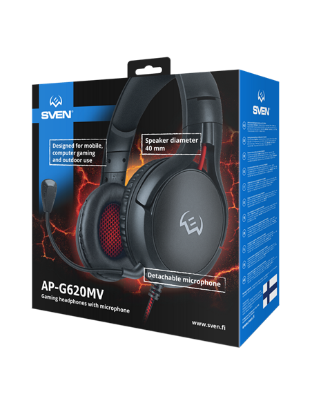 Căști gaming SVEN AP-G620MV, Cu fir, Negru