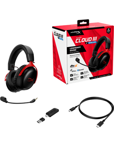 Игровая Гарнитура HyperX Cloud III S, Беспроводной, Черный | Красный