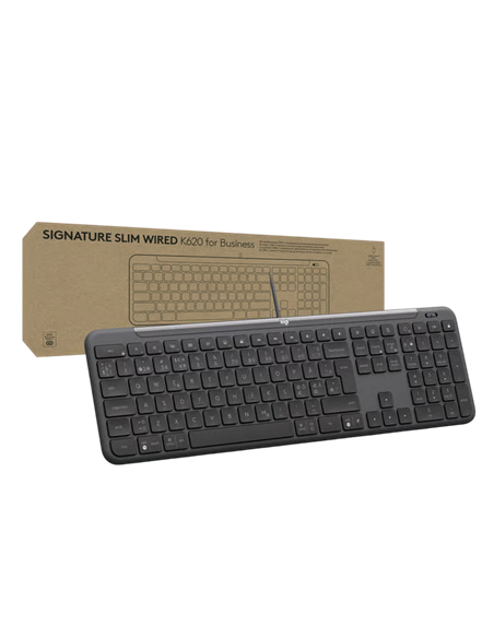 Tastatură Logitech Signature Slim K620 for Business, Cu fir, Negru