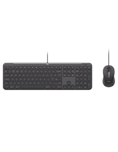 Set Tastatură + Mouse Logitech Signature Slim MK620, Cu fir, Negru