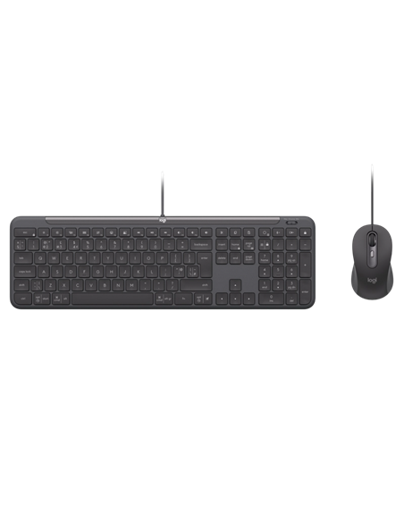 Set Tastatură + Mouse Logitech Signature Slim MK620, Cu fir, Negru