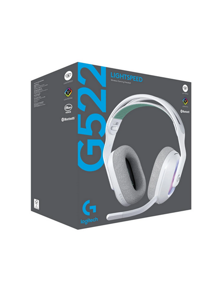 Căști Logitech G522, Bluetooth/USB, Alb