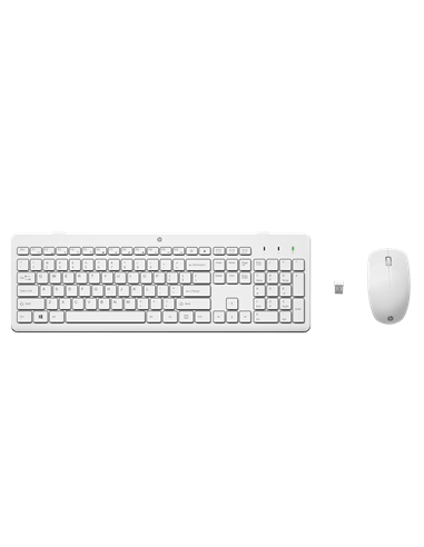Клавиатура и мышь HP 230, Беспроводное, Белый