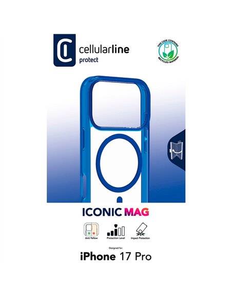 Чехол Cellularline Iconic Mag для Apple iPhone 17 Pro, Синий
