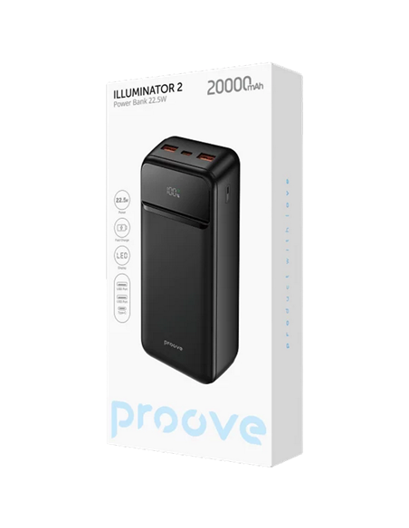 Портативное зарядное устройство Proove Illuminator 2, 20000мА·ч, Черный