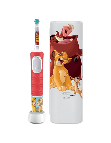 Электрическая зубная щетка Braun Oral-B Pro Kids Lion King, Красный | Белый