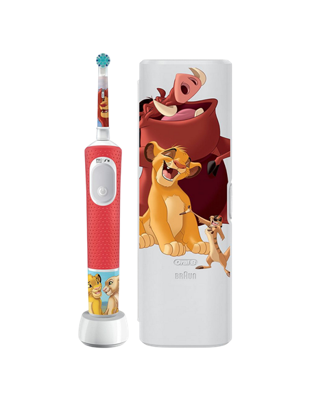 Электрическая зубная щетка Braun Oral-B Pro Kids Lion King, Красный | Белый