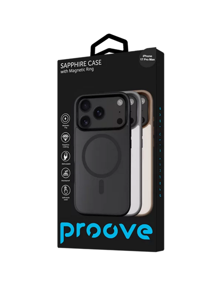 Husă Proove Sapphire with MagSafe pentru Apple iPhone 17 Pro Max, Black Titanium Husă Proove Sapphire with MagSafe pentru Apple iPhone 17 Pro Max, Black Titanium