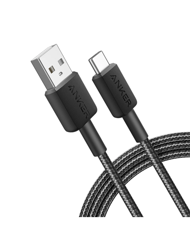 Кабель для зарядки и передачи данных Anker A81H6G11, USB Type-A/USB Type-C, 1,8м, Черный