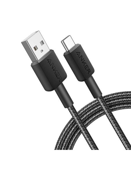 Кабель для зарядки и передачи данных Anker A81H6G11, USB Type-A/USB Type-C, 1,8м, Черный