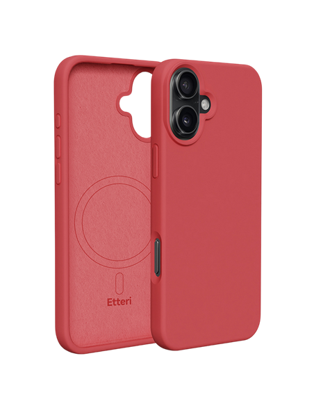 Чехол Etteri Silicone Mag для Apple iPhone 16, Raspberry