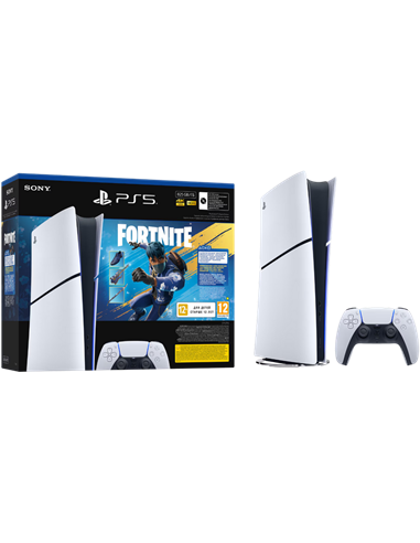 Consolă de jocuri SONY PlayStation 5 Slim Digital Edition+Fortnite Flowering Chaos, Alb
