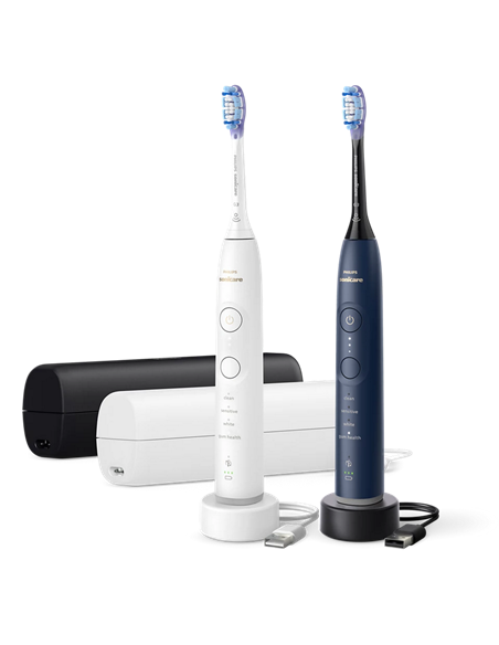 Periuța de dinți electrică sonică Philips HX7429/01, Alb | Albastru