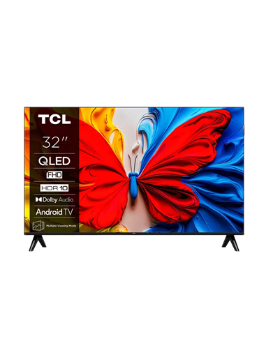 32" QLED SMART TV TCL 32V5C, 1920x1080 FHD, Google TV, Negru
