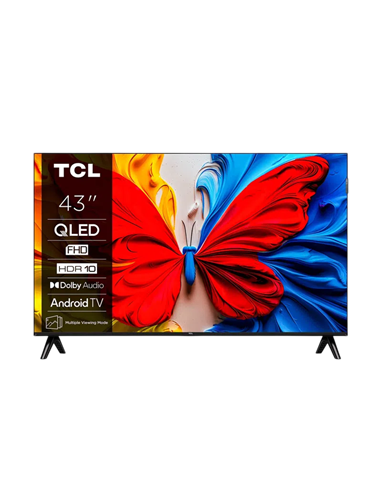 43" QLED SMART TV TCL 43V5C, 1920x1080 FHD, Google TV, Negru