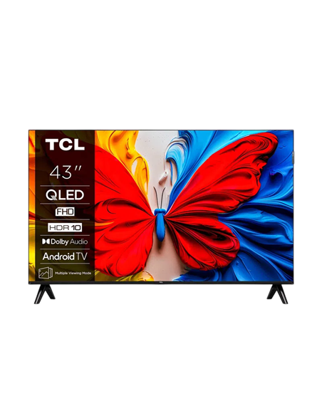 43" QLED SMART TV TCL 43V5C, 1920x1080 FHD, Google TV, Negru
