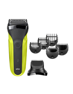 Электробритва мужская Braun 300BT, Черный | Зелёный