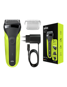Aparat de ras electric Braun 300BT, Negru | Verde 2