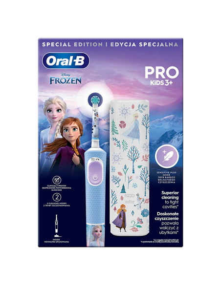 Periuță de dinți electrică Braun Oral-B Vitality PRO Kids Frozen, Albastru deschis