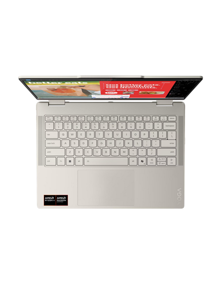 Laptop 14" Lenovo Yoga 7 2-in-1 14APK10, Seashell, AMD Ryzen AI 5 340, 24GB/1024GB, Fără SO