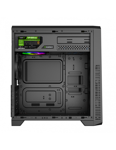 Carcasă PC Gamemax G561-FRGB, Midi-Tower, Fără PSU, Negru