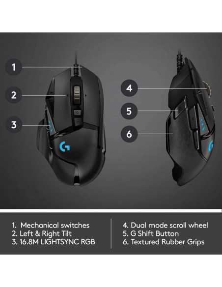 Gaming Mouse Logitech G502, Negru