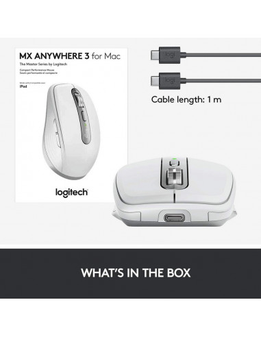 Mouse Wireless Logitech MX Anywhere 3 for Mac, Alb