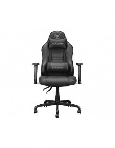Gaming Chair Cougar FUSION S Black- User max load up to 120kg height 145-180cm
