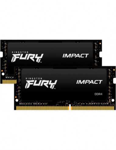 32GB (Kit of 216GB) DDR4-2666 SODIMM Kingston FURY Impact- PC21300- CL15- 2Rx8- 1.2V Intel XMP 2.0 (Extreme Memory Profiles)