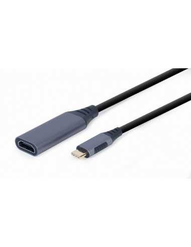 Adapter USB Type-C to HDMI-Gembird A-USB3C-HDMI-01- USB Type-C to HDMI display adapter- space grey- Supported resolutions: up