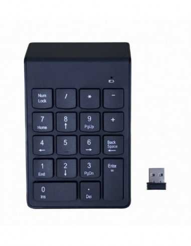 Gembird KPD-W-02- Wireless numeric keypad with 18 keys- USB