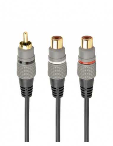 Audio cable RCA (M) to 2x RCA (F)-0.2m-Cablexpert CCAP-RCAM2F-0.2M- Premium RCA (M) to 2x RCA (F) splitter cable- 0.2 m