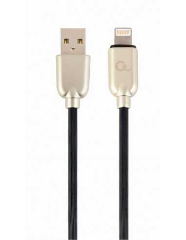 Cable USB2.0 8-pin (Lightning) -2m-Cablexpert CC-USB2R-AMLM-2M- Premium rubber 8-pin charging and data cable- 2 m- black