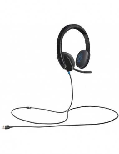 Căști Logitech Logitech USB Headset H540- Headset: 20-20-000 Hz- Microphone: 100-10-000 Hz- On-ear audio controls- USB