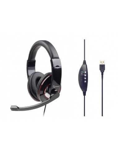 Căști Gembird Gembird MHS-U-001- USB Headset with rotating Microphone- in-line control for volume- mute and microphone- USB2.0-