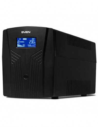 UPS SVEN SVEN Pro 1500 (LCD-USB)- Line-interactive UPS with AVR- 1500VA 900W- Multifunction LCD display- 3x Schuko outlets- 2x9A