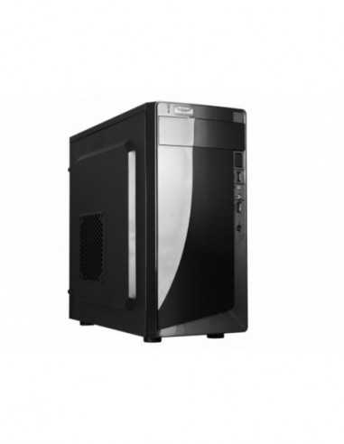 Carcase HPC HPC D-06 mATX Case- (500W- 24 pin- 1x 8pin(4+4)- 2xSATA- 2xIDE- 12cm fan)- 2xUSB2.0 HD Audio- Shiny Black