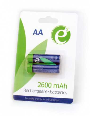 Аккумуляторы EnerGenie EG-BA-AA26-01 Ni-MH rechargeable AA batteries- 2600mAh- 2pcs blister pack
