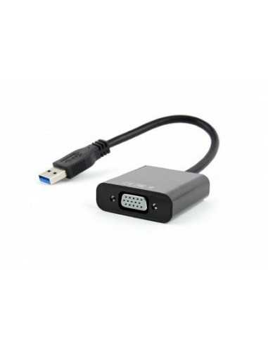 Adaptoare Adapter USB3.0-VGA Gembird AB-U3M-VGAF-01- USB3 to VGA video adapter cable- blister- Black