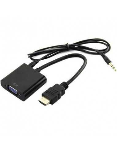 Адаптеры Adapter HDMI-VGA -Gembird A-HDMI-VGA-03- HDMI to VGA and audio adapter cable- single port- Black